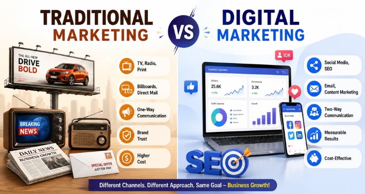 traditional marketing vs digital marketing